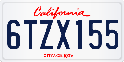 CA license plate 6TZX155