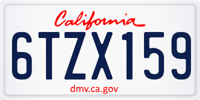 CA license plate 6TZX159
