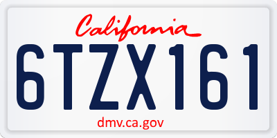CA license plate 6TZX161