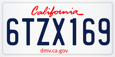 CA license plate 6TZX169