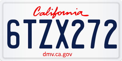 CA license plate 6TZX272