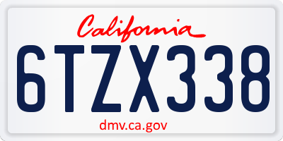 CA license plate 6TZX338