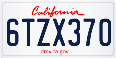 CA license plate 6TZX370