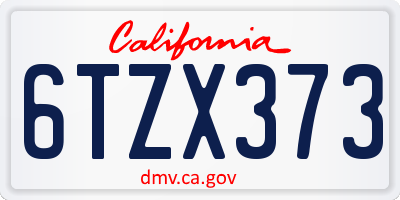 CA license plate 6TZX373
