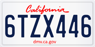 CA license plate 6TZX446