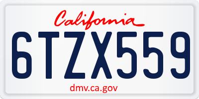 CA license plate 6TZX559