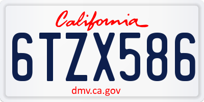 CA license plate 6TZX586