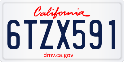 CA license plate 6TZX591