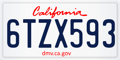 CA license plate 6TZX593