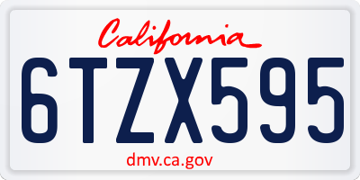CA license plate 6TZX595
