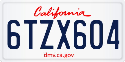 CA license plate 6TZX604
