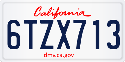 CA license plate 6TZX713