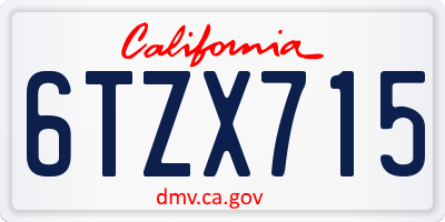 CA license plate 6TZX715