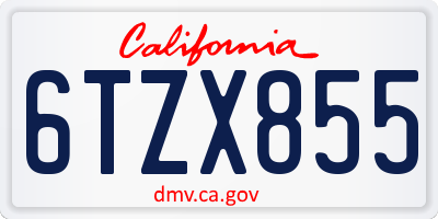 CA license plate 6TZX855