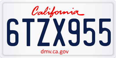 CA license plate 6TZX955