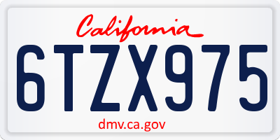 CA license plate 6TZX975