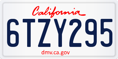 CA license plate 6TZY295