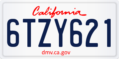 CA license plate 6TZY621