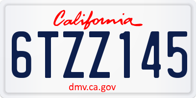 CA license plate 6TZZ145