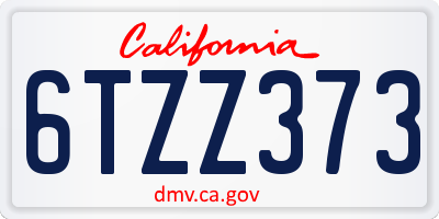 CA license plate 6TZZ373