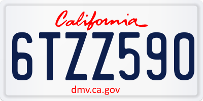 CA license plate 6TZZ590