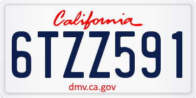 CA license plate 6TZZ591