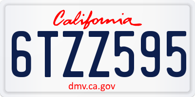 CA license plate 6TZZ595