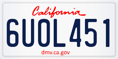 CA license plate 6U0L451