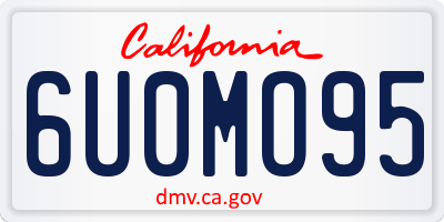 CA license plate 6U0MO95