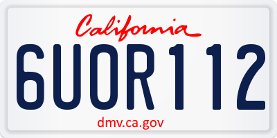 CA license plate 6U0R112