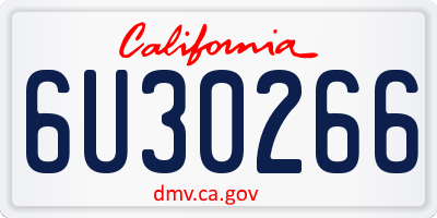 CA license plate 6U30266