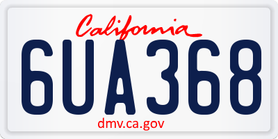 CA license plate 6UA368