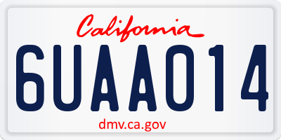 CA license plate 6UAA014