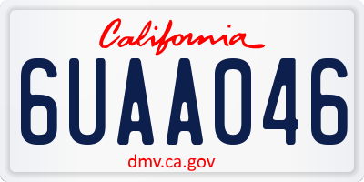CA license plate 6UAA046