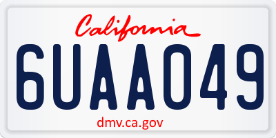 CA license plate 6UAA049