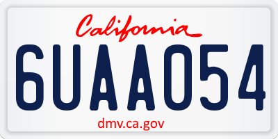 CA license plate 6UAA054
