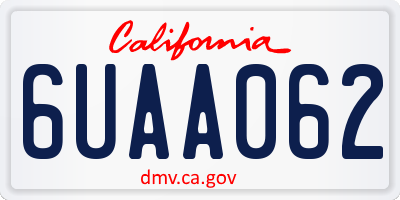CA license plate 6UAA062