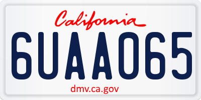 CA license plate 6UAA065