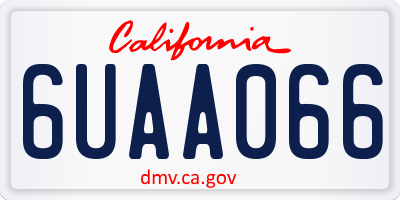CA license plate 6UAA066