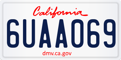 CA license plate 6UAA069