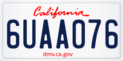 CA license plate 6UAA076