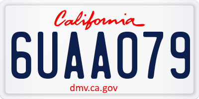 CA license plate 6UAA079