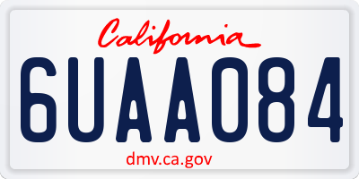 CA license plate 6UAA084
