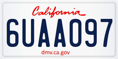 CA license plate 6UAA097