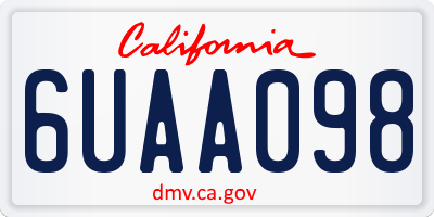 CA license plate 6UAA098