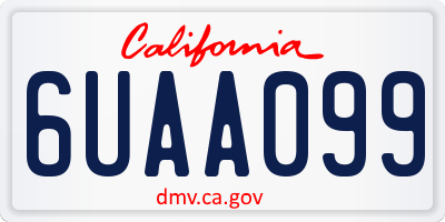 CA license plate 6UAA099