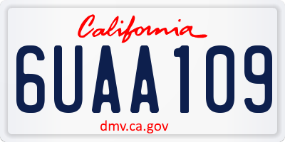 CA license plate 6UAA109