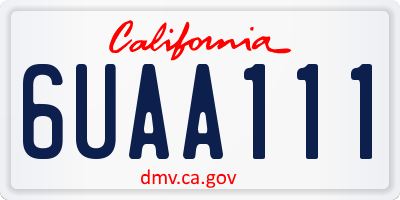 CA license plate 6UAA111