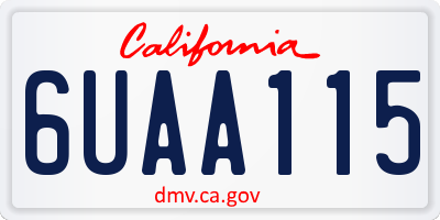 CA license plate 6UAA115