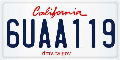 CA license plate 6UAA119